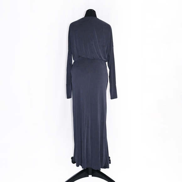 Free People Charcoal Riley Cupra Wrap Maxi Dress - Picture 5 of 7